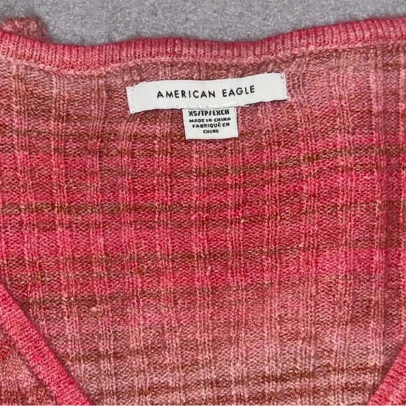 American Eagle Wrap Front Crop Bubble Top - Picture 6 of 6